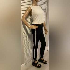Cambio “Roseline” Side Stripe Pants Black Size 6 (36) Zip Ankles